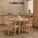 Marlon Whitewash Oak Round Dining Table Set - 4 Seater - Tilly Natural String Dining Chairs - Whitewash Oak Legs - Laura James 