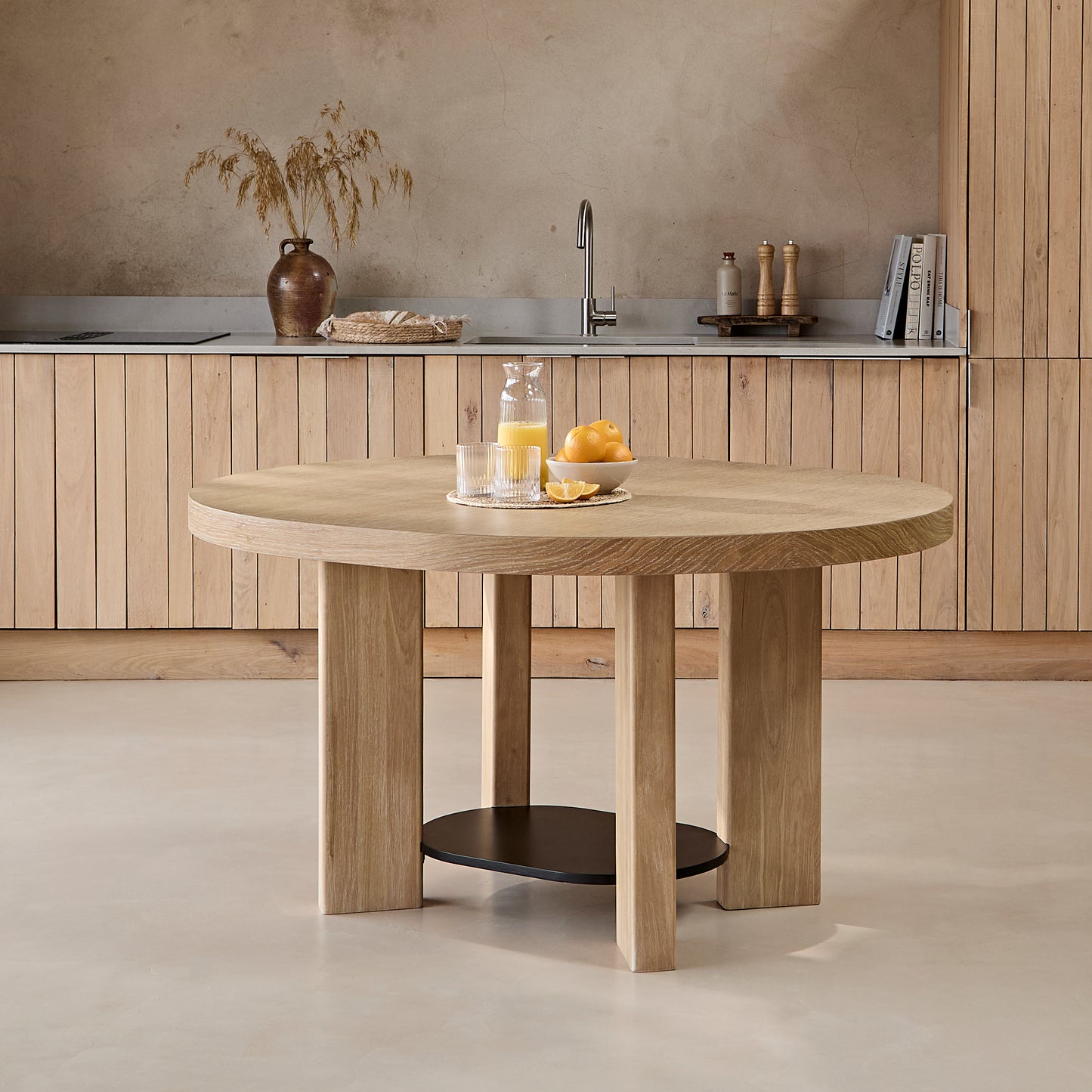 Marlon Whitewash Oak with Black Insert Oval Dining Table Set - 4 Seater - Carter Whitewash Oak Dining Armchairs - Laura James 