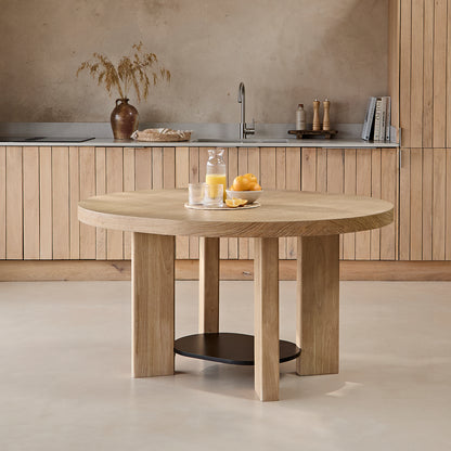Marlon Whitewash Oak with Black Insert Oval Dining Table Set - 4 Seater - Carter Whitewash Oak Dining Armchairs - Laura James 