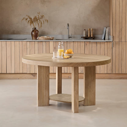 Marlon Whitewash Oak Oval Dining Table - Laura James 