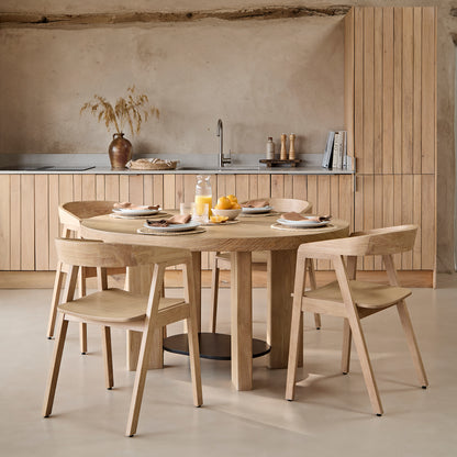 Marlon Whitewash Oak with Black Insert Oval Dining Table Set - 4 Seater - Ella Whitewash Oak Dining Chairs - Laura James 