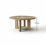 Marlon Whitewash Oak Round Dining Table - Large - Laura James 