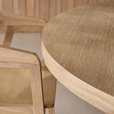 Marlon Whitewash Oak with Black Insert Round Dining Table Set - 6 Seater - Ella Whitewash Oak Dining Chairs - Laura James 