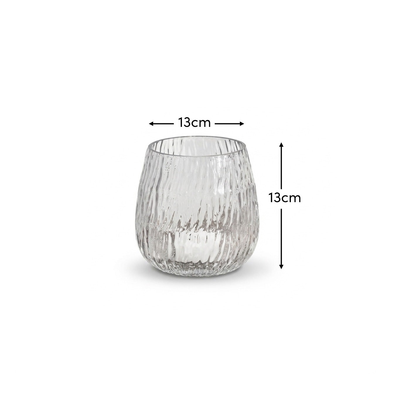Matera 13cm Glass Candleholder - Clear - Laura James
