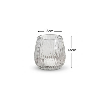 Matera 13cm Glass Candleholder - Clear - Laura James