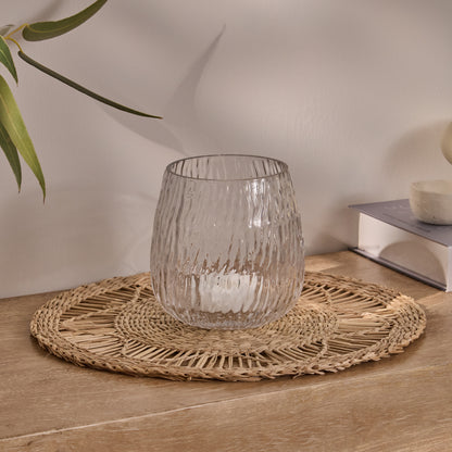 Matera 13cm Glass Candleholder - Clear - Laura James