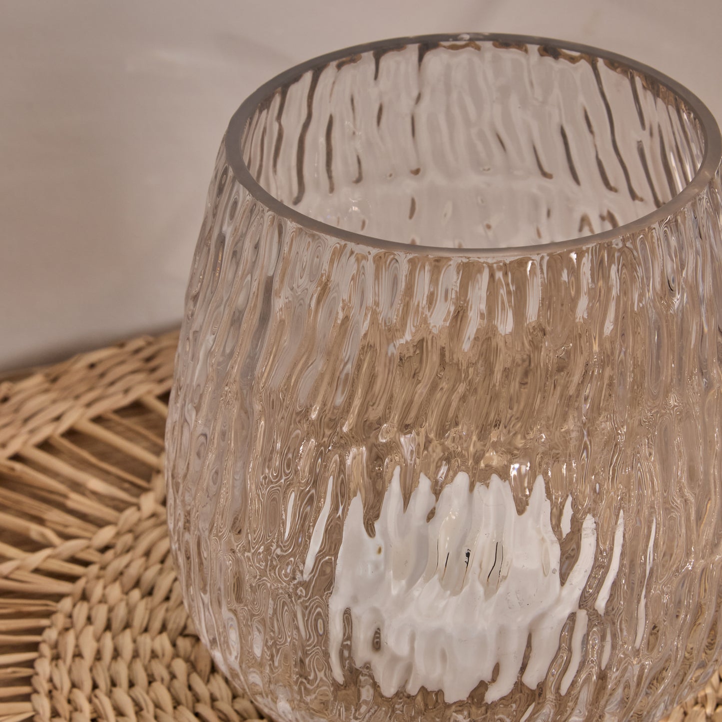 Matera 13cm Glass Candleholder - Clear - Laura James