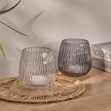 Matera 13cm Glass Candleholder - Clear - Laura James