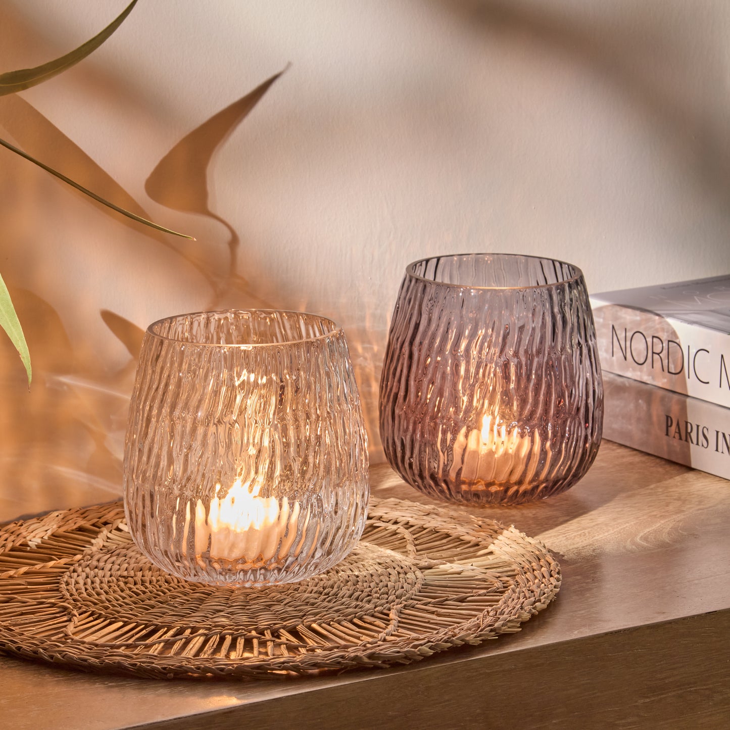 Matera 13cm Glass Candleholder - Clear - Laura James