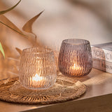 Matera 13cm Glass Candleholder - Clear - Laura James