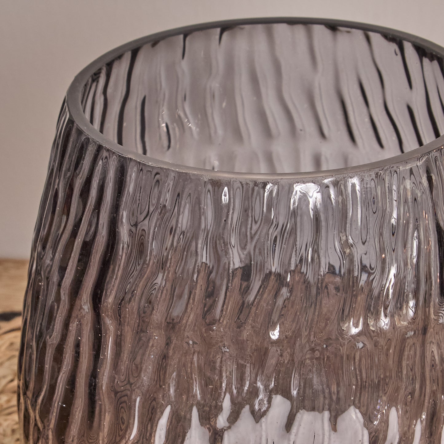 Matera 13cm Glass Candleholder - Smoke Grey - Laura James
