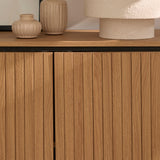 Matius 3 Door Large Sideboard - Seasoned Oak & Black