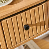 Matius Black Seasoned Oak 1 Drawer Bedside Table - Laura James