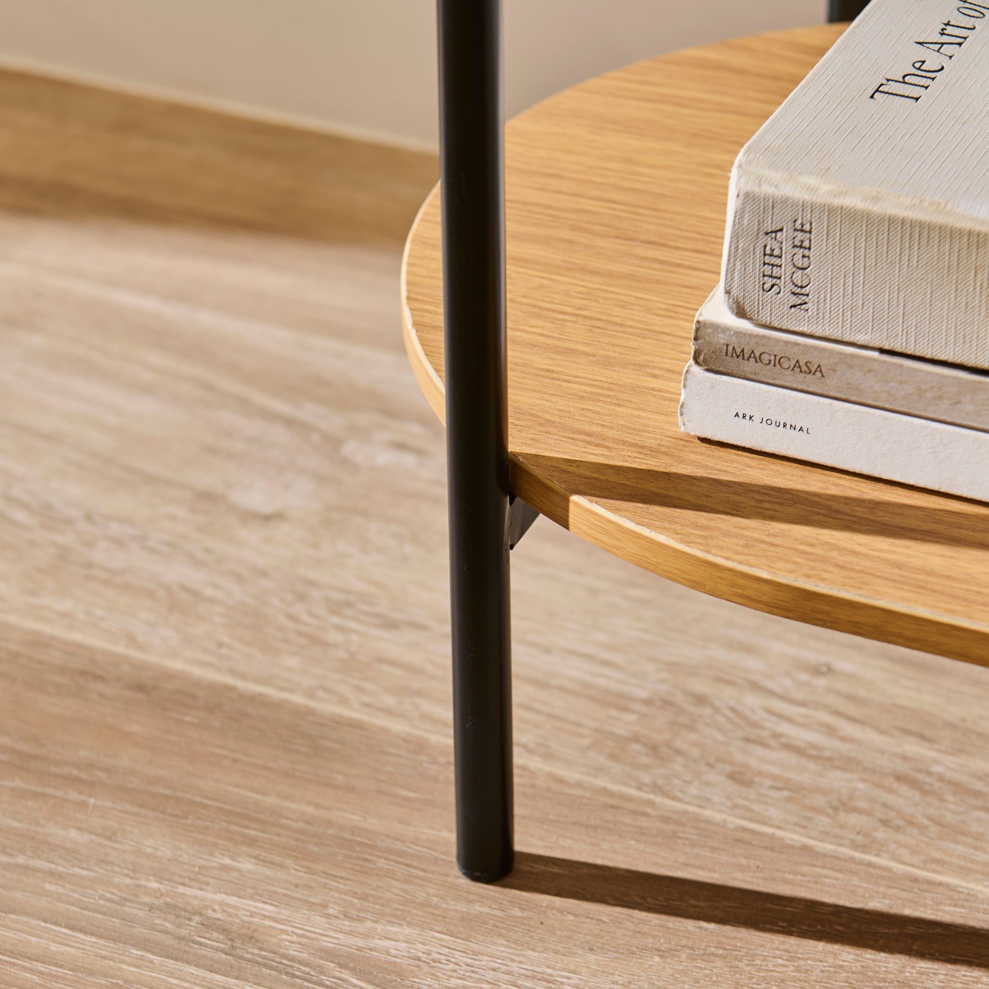 Matius Black Seasoned Oak 1 Drawer Bedside Table - Laura James