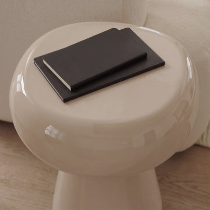 Merle Round Driftwood Enamel Side Table