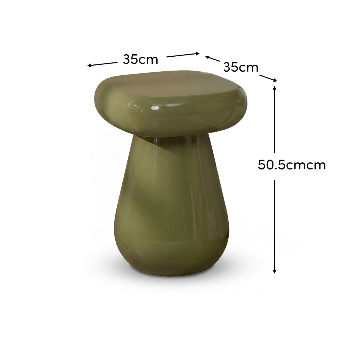 Merle Round Olive Enamel Side Table