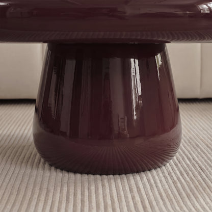 Merle 60cm Round Burgundy Red Enamel Coffee Table