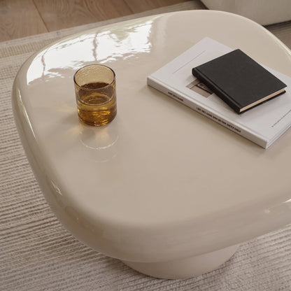 Merle 60cm Round Driftwood Enamel Coffee Table