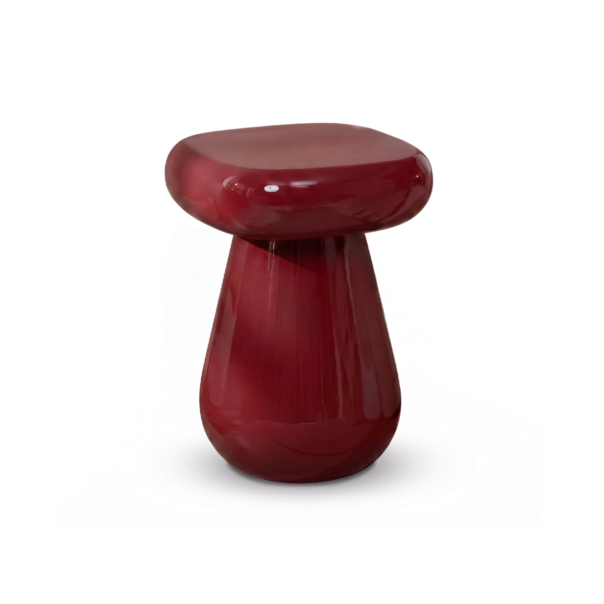 Merle Round Burgundy Red Enamel Side Table
