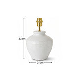 Merton 33cm Ceramic Lamp Base - Rustic White - Laura James