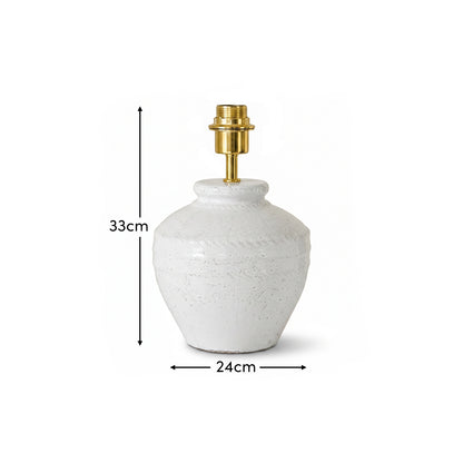 Merton 33cm Ceramic Lamp Base - Rustic White - Laura James
