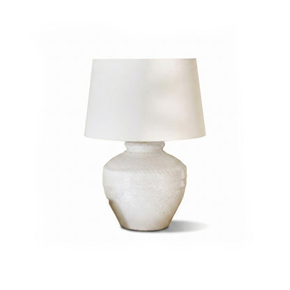 Merton Ceramic Lamp & Coningsby White Cotton Lampshade - 40cm - Laura James