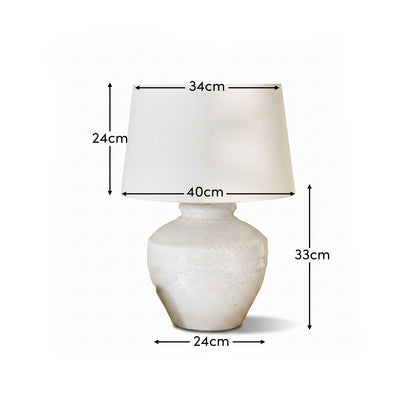 Merton Ceramic Lamp & Coningsby White Cotton Lampshade - 40cm - Laura James
