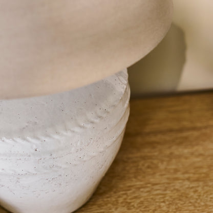 Merton Ceramic Lamp Base with Coningsby Taupe Shade - 40cm - Laura James