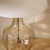 Midford Glass Table Lamp with Coningsby White Shade - 30cm - Laura James