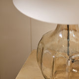 Midford Glass Table Lamp with Coningsby White Shade - 30cm - Laura James