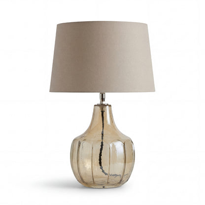 Midford Glass Lamp with Coningsby Taupe Shade - 30cm - Laura James