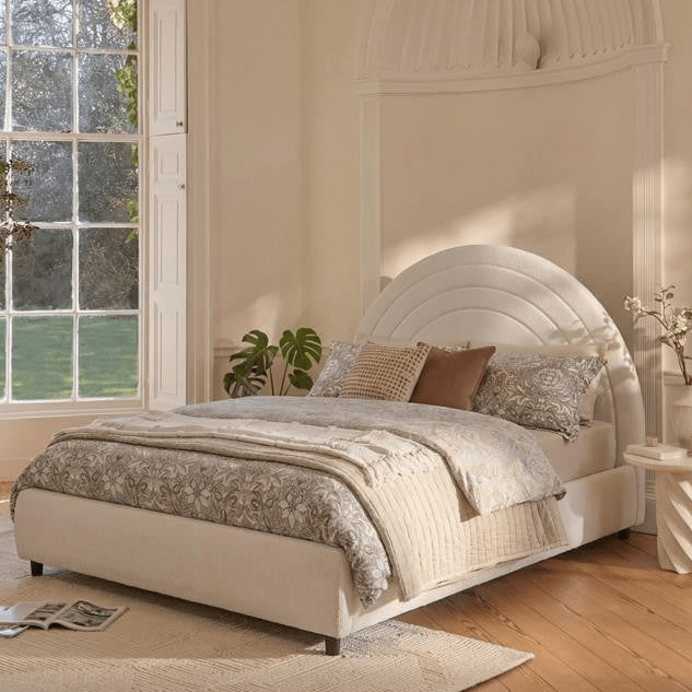 Mimi Double Ottoman Bed - Chalk White Boucle