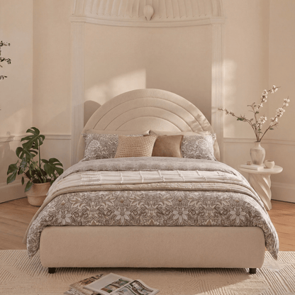 Mimi Double Ottoman Bed - Chalk White Boucle