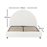 Mimi Double Ottoman Bed - Chalk White Boucle - Laura James 