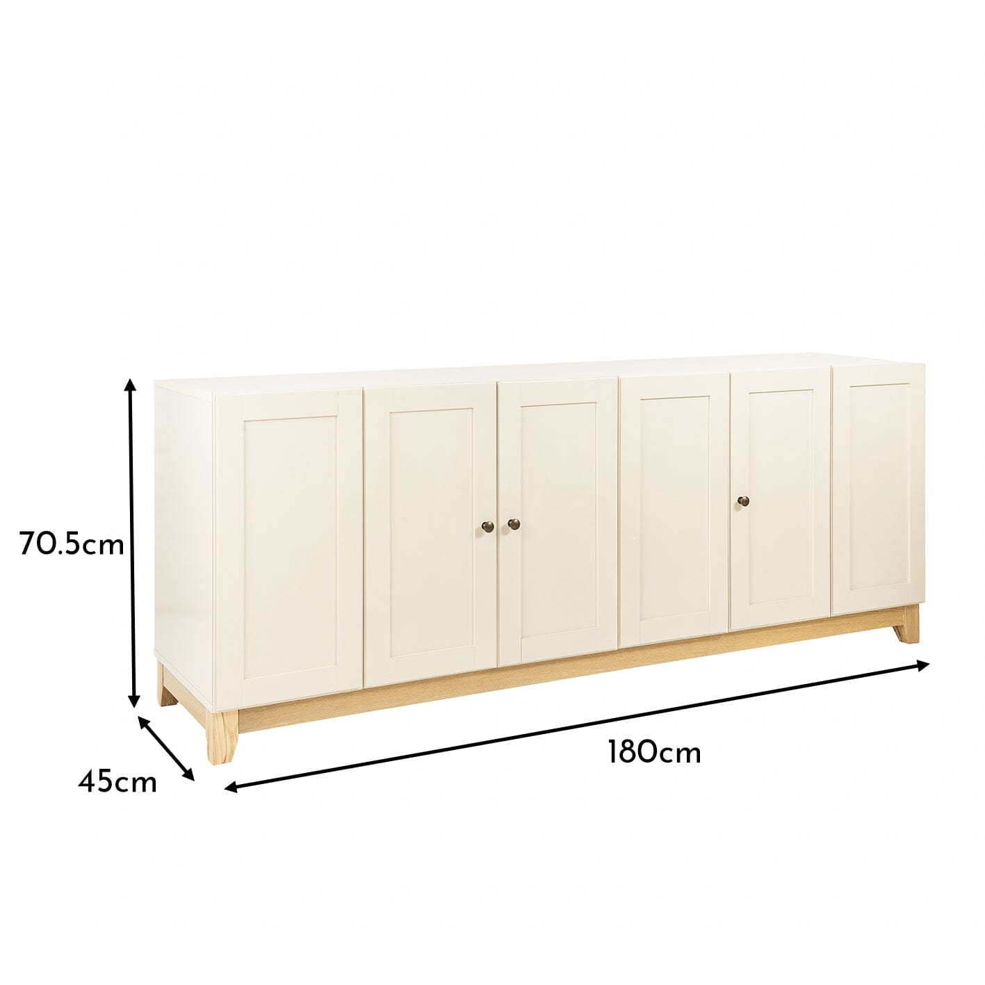 Morgan 3 Door Sideboard - Taupe - Laura James 