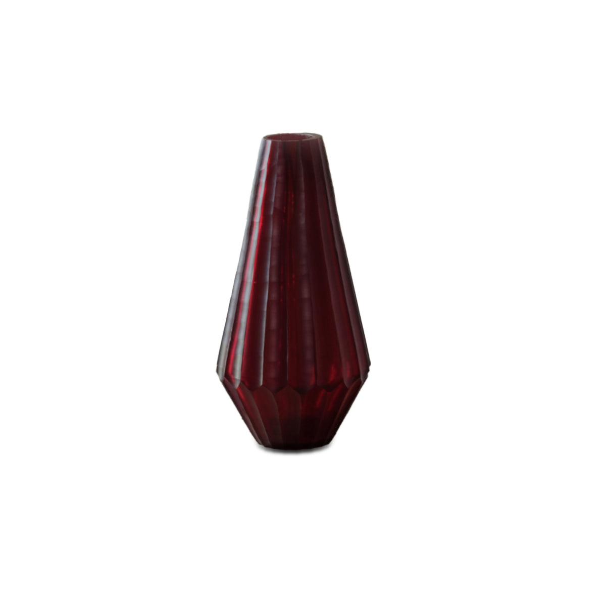 Moura 23.5cm Glass Vase - Burgundy Red - Laura James 