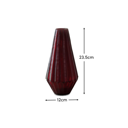 Moura 23.5cm Glass Vase - Burgundy Red - Laura James 