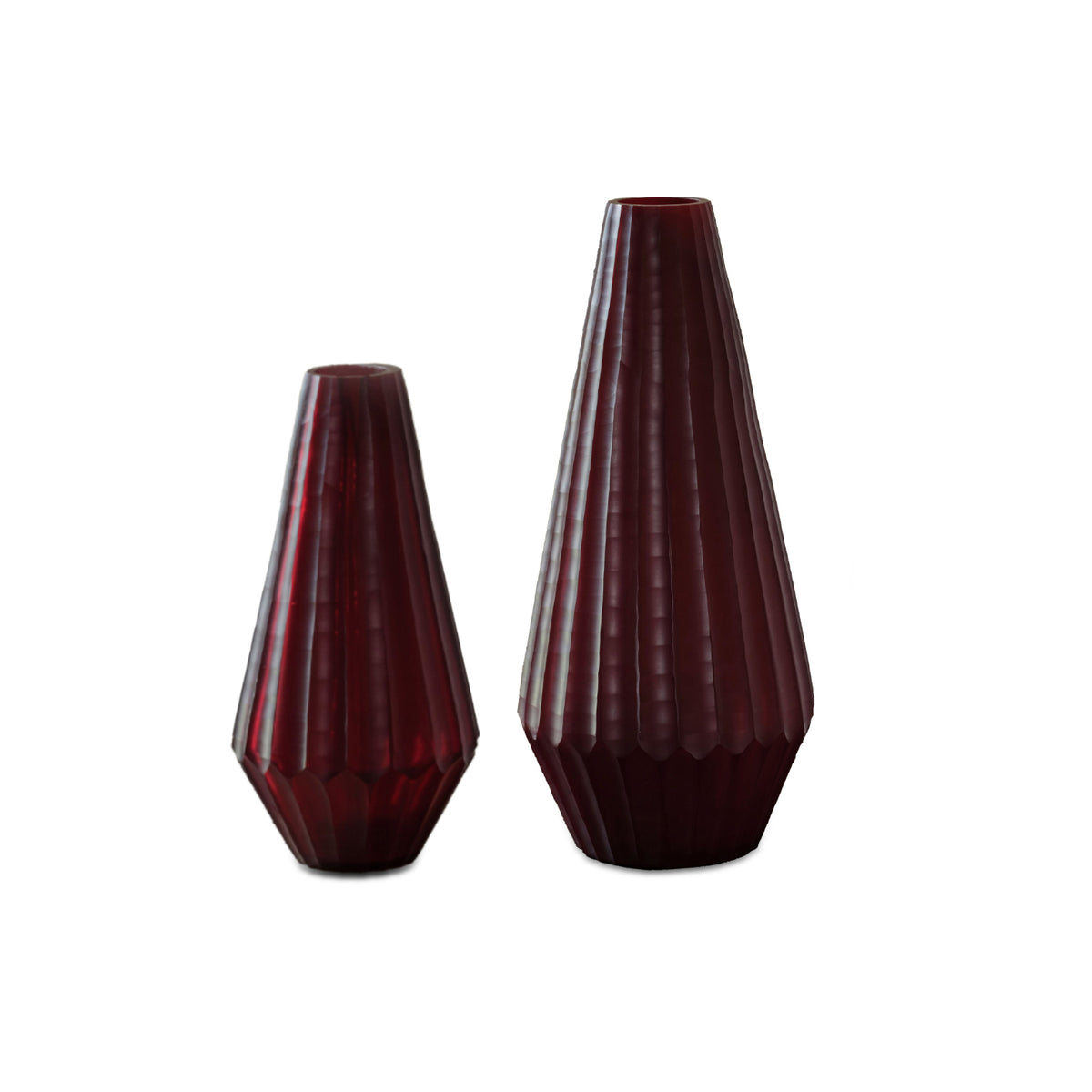 Moura Glass Vase - Set of 2 - Burgundy Red - Laura James 
