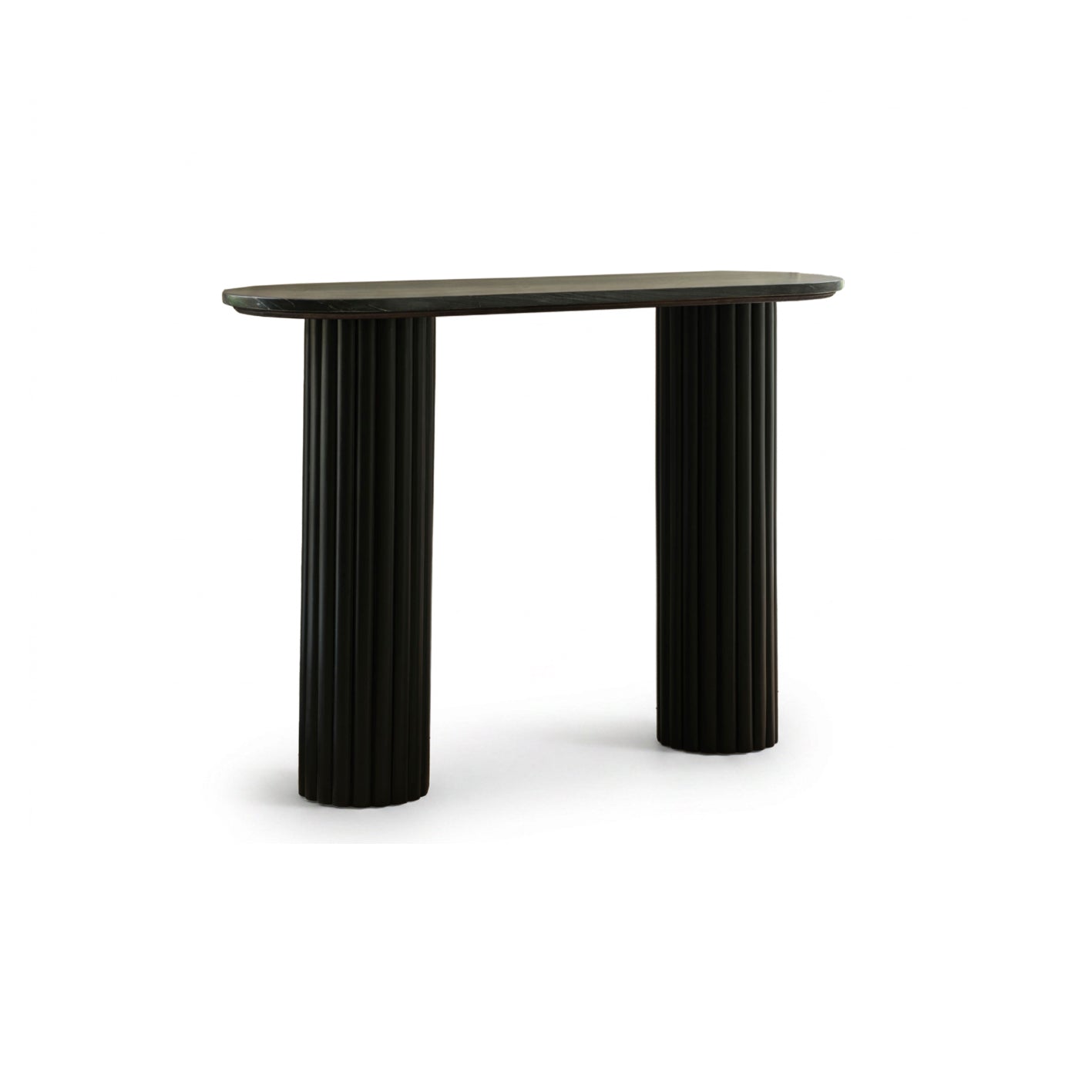Myla Black Marble Console Table - Black Mango Wood Legs - Laura James 