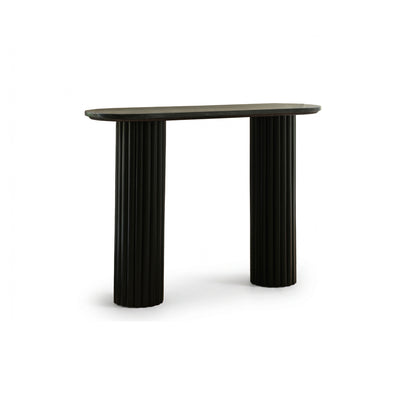 Myla Black Marble Console Table - Black Mango Wood Legs - Laura James 