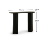 Myla Black Marble Console Table - Black Mango Wood Legs - Laura James 