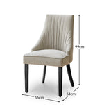 Nadine Dining Chairs - Set Of 2 - Soft beige with Black legs - Laura James