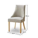 Nadine Dining Chairs - Set Of 2 - Soft Beige with Whitewash legs - Laura James 