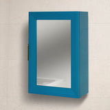 Nami 40cm Wall Cabinet with Mirror - Teal Blue - Laura James