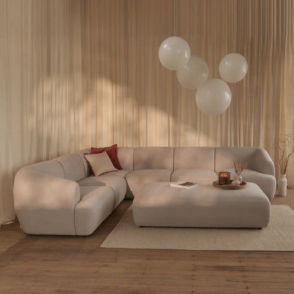 Nathalia Large Left Hand L-Shape Sofa - Soft Beige - Laura James