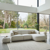 Nathalia Chaise Corner Sofa - Chalk White Boucle - Laura James 
