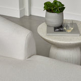 Nathalia Chaise Corner Sofa - Chalk White Boucle - Laura James 