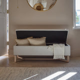 Norah Storage Ottoman - Ivory - Laura James 