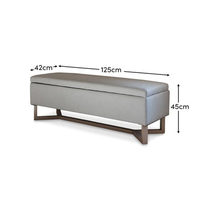 Norah Storage Ottoman - Ivory - Laura James 