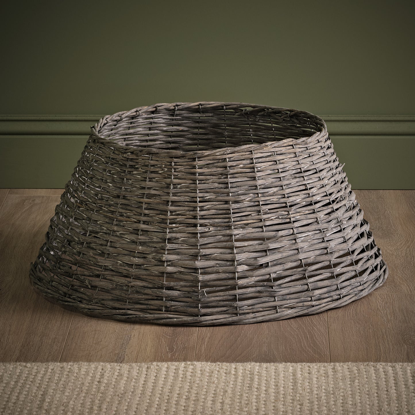 Norrland 57cm Tree Skirt - Grey Wash Rattan - Laura James 